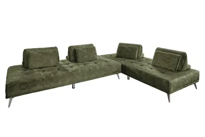 Zdjęcie produktu dla KAWOLA Sofa WIOLO Narożnik aksamitny mech zielony