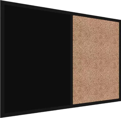 Immagine prodotto di Bacheca COMBI sughero/nero magnetica 90x60 cornice in legno laccato nero