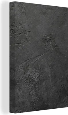 Produktbild von MuchoWow® - Leinwandbilder - Beton - Strukturiert - Industriell - Schwarz - Grau, Wandbild, Wanddeko Bilder Wohnzimmer, 60x90cm