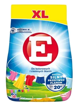 Zdjęcie produktu dla E, Proszek do prania kolorowych i ciemnych tkanin, 3 kg