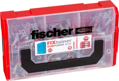 Produktbild von Fischer 541105, Spreizdübel, Autoklaven-Porenbeton, Mauerziegel, Beton, Gipsblock, Gipsfaserplatten, Gipskarton, Kunststoff, 216 Stück(e), 80 x DuoPower 6 x 30, 40 x DuoPower 6 x 50, 60 x DuoPower 8 x 40, 30 x DuoPower 8 x 65