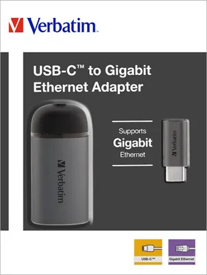 Obrázek produktu pro Verbatim 49146, USB 3.2 Gen 1 (3.1 Gen 1) Type-C, Černá, Stříbrná, RJ-45, Kov, USB, 5 - 40 °C