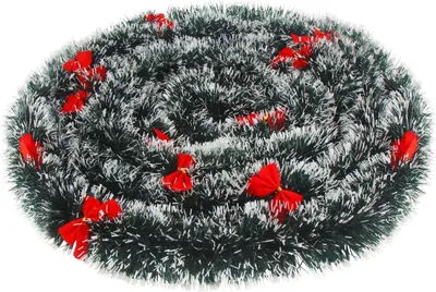 Produktbild von 10 Meter Weihnachtsgirlande grš¹n,Weihnachtsbaum Girlande mit Schnee und 30 roten Schleifen,Tannengirlande fš¹r Indoor Au?en und Treppe Weihnachtsdeko