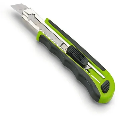 Produktbild von Profi Abbrechmesser 18mm mit Feststellschraube – Robustes Cuttermesser für präzises Arbeiten Schwarz/Rot 1 Stück