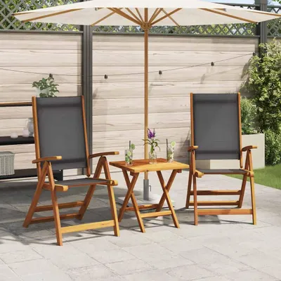Produktbild von vidaXL Gartenstühle 2 Stk. Klappbar Massivholz Akazie und Textilene