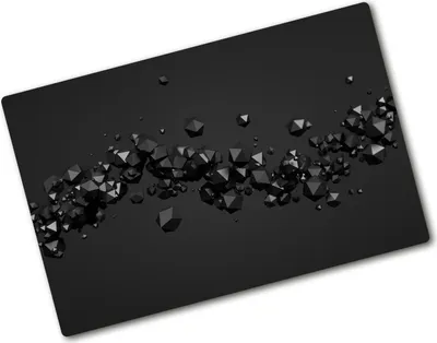 Produktbild von Tulup Glas Herdabdeckplatte - 80x52 cm - Ceranfeldabdeckung Spritzschutz Glasabdeckplatte - Einteilig - Kunst: Modern & Klassisch - 3D-Abstraktion - Schwarz