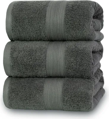 Produktbild von 3er Set Duschtücher, 100% Baumwolle, 70x140 cm, grau