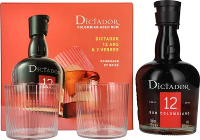Image de Dictador 12 Years Old ICON RESERVE Colombian Rum 40% Vol. 0,7l en boîte cadeau avec 2 Verres