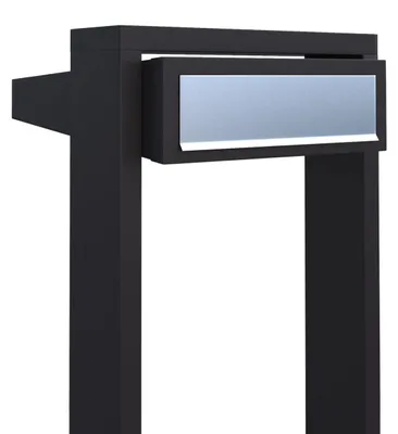 Produktbild von Standbriefkasten Stairs in Schwarz mit Edelstahlklappe