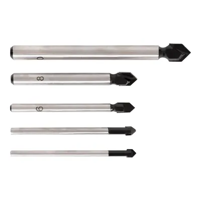 Produktbild von STIER Fliesenbohrer Set 5-teilig, Zylinderschaft, Rundschaft, umfangreich Set Größe 4-10 mm, für (Schlag-)Bohrmaschinen, präzises Arbeiten, hochwertig