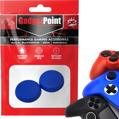 Image de Thumbgrips - Thumbgrips pour PlayStation, PS5, Xbox X/S, One et manette Switch Pro - Thumbgrips pour jeux vidéo - Thumbsticks antidérapants haute performance - Accessoires de protection - Pastilles pour pouces - Bleu -