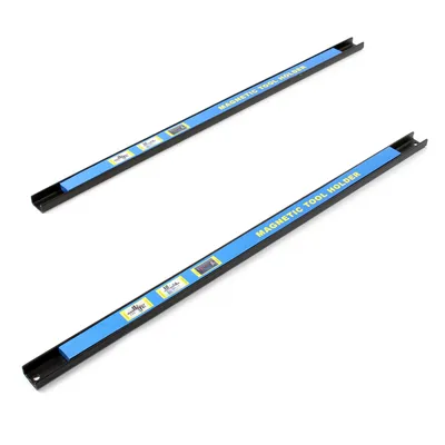 Produktbild von Wiltec Magnetleiste 2er Set 61cm Werkzeughalter aus Stahl Schiene als Wandhalterung für Werkstatt zur Wandmontage Werkzeugmagnetleiste Werkzeugwand