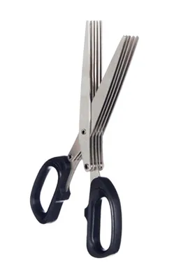 Produktbild von KRÄUTERSCHERE 5 Klinge Küchenschere Multiklingen Zerkleinerer Gemüseschere Küchensalatschere Schere 54