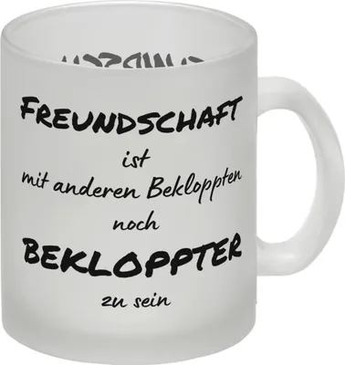 Produktbild von Freundschaft Glas Tasse mit Spruch