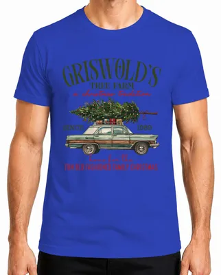 Immagine prodotto di Maglietta da uomo Griswold's Tree Farm Christmas Present Clark Griswold, Blu, S