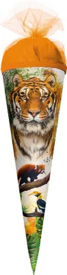 Produktbild von ROTH Geschenk-Schultüte Tiger 50 cm klein rund Zuckertüte Schulanfang