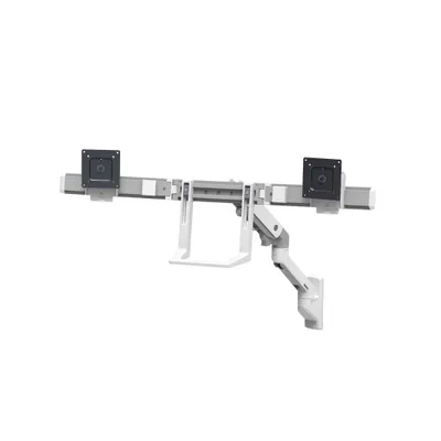 Produktbild von Ergotron HX - Befestigungskit (Griff, Gelenkarm, Wandmontage, 2 Drehgelenke, Scharnierbogen, Verlängerung) - für 2 LCD-Displays - weiß - Bildschirmgröße: bis zu 81,3 cm (bis zu 32 Zoll)