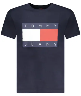 Produktbild von Nachhaltiges Herren Kurzarm-T-Shirt Blau mit Rundhals und Logo-Druck