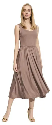 Produktbild von Damen Mittellanges Kleid Dress Glockenkleid; Cappucino/L