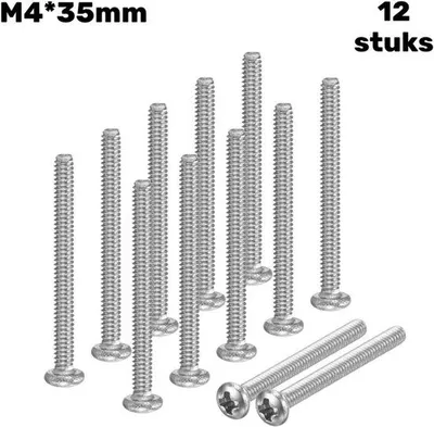 Image de 12 pièces - Vis autotaraudeuse - Vis cruciforme - Vis - M4 - Vis en acier - 35 mm - Vis - Acier inoxydable