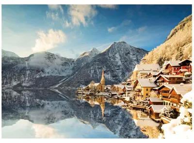 Produktbild von Educa Puzzle Hallstatt Winter 1500 Teile Erwachsene Gold