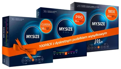 MY.SIZE MY.SIZE 100 Prezerwatyw 57 mm Megazestaw Classic + Mix + Pro – zdjęcie 1