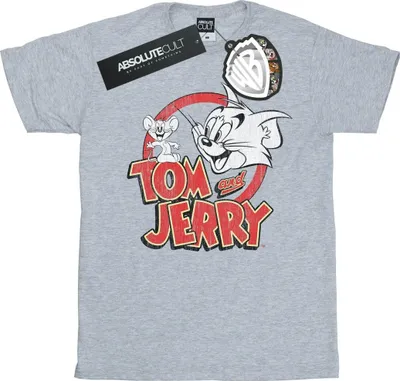 Produktbild von Tom And Jerry - "Distressed Logo" T-Shirt für Damen BI46350 (5XL) (Grau)