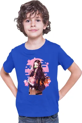 Produktbild von Kinder T-Shirt Demon Anime Slayer Kimetsu No Yaiba Nezuko Kamado 100, 7-8 Jahr - 128 / Blau