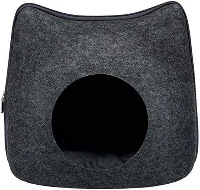 Zdjęcie produktu dla Przytulny filcowy kot 38 × 35 × 37 cm - antracytowy