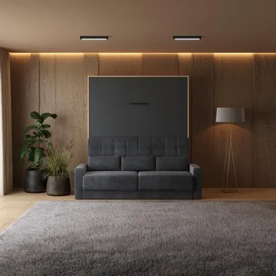 Produktbild von Schrankbett mit SOFA SMARTBett  M1 180x200 Vertikal Kaiser Eiche/Anthrazit