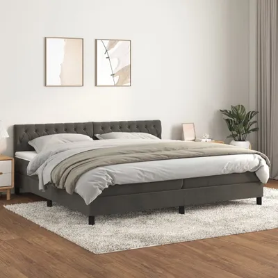 Produktbild von Maison Exclusive - Boxspringbett mit Matratze Dunkelgrau 200x200 cm Samt