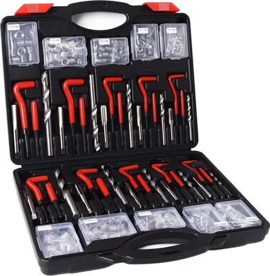 Image de 261 pièces Outils de réparation de filetage Kit de mèches autotaraudeuses métriques impériales pour pièces automobiles Équipement de commutation