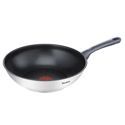 Produktbild von Tefal Daily COOK G7131914 Wokpfanne, 28 cm max. Durchmesser, Edelstahl, Induktionsherd-geeignet, Antihaftbeschichtung