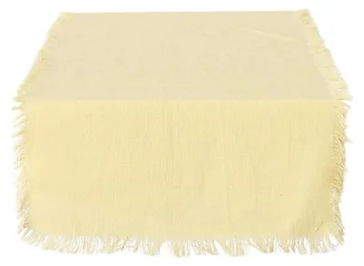 Produktbild von Tischläufer - 40 x 140 cm - Gelb - Baumwolle - mit Fransen