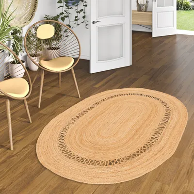 Produktbild von Naturfaser Teppich Handgefertigt Jute Salsa Natur Modern, Größe:120x170 cm