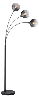 Produktbild von JUST LIGHT ZEA Stehleuchte E14 max.25W 3-fach Schwarz/Rauchfarben 15422-18