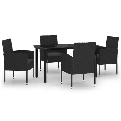 Produktbild von vidaXL 5-tlg. Garten-Essgruppe Schwarz
