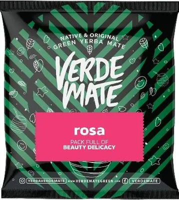 Obrázek produktu pro Verde Mate – vzorek čaje mate Rosa 50 g – silné listy 5 mm, sušené na vzduchu – s okvětními lístky růží a ibiškem – jemný, květinový – Yerba Mate Brazílie
