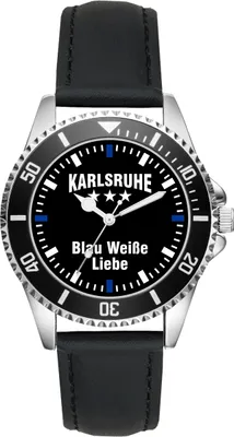 Produktbild von KIESENBERG Herrenuhr Armbanduhr Karlsruhe Geschenk Fan Artikel Zubehör Fanartikel Analog Quartz Uhr L-2496