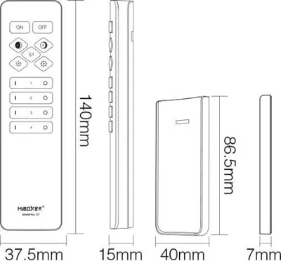 Immagine prodotto di MiBoxer CCT telecomando 4 zone 2,4GHz | per doppio colore bianco e singolo colore | C1
