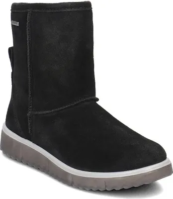 A black boot on a white background.