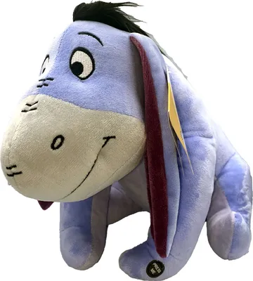 A plush toy Eeyore is shown from the side against a white background.