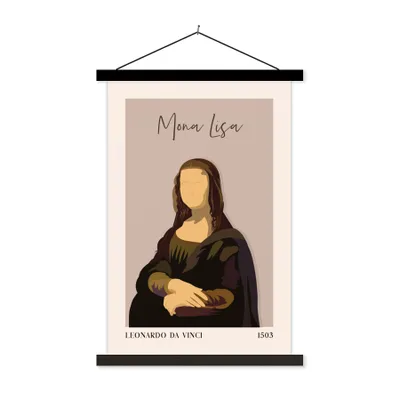 Produktbild von MuchoWow® Textilposter Mona Lisa - Rosa - Alte Meister 120x180 cm mit schwarzem Rahmen - Fotos