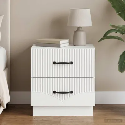 Productafbeelding van vidaXL Nachtkastje, wit, 43 x 34,5 x 44,5 cm, houtvezel