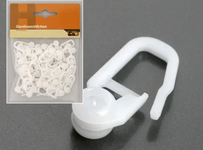 Produktbild von Rollhaken für Gardinenleiste 100 Stck/Packung weiß