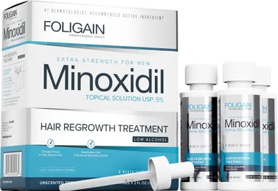 Produktbild von Haarwuchsmittel, Foligain, Minoxidil 5%, mit reduziertem Alkoholgehalt, inkl. Pipette, 1x 60ml