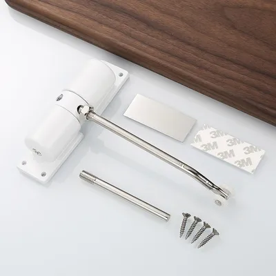 Zdjęcie produktu dla INF Okrągły samozamykacz drzwiowy aluminium 14cmx13cmx3.2cm do drzwi Biały
