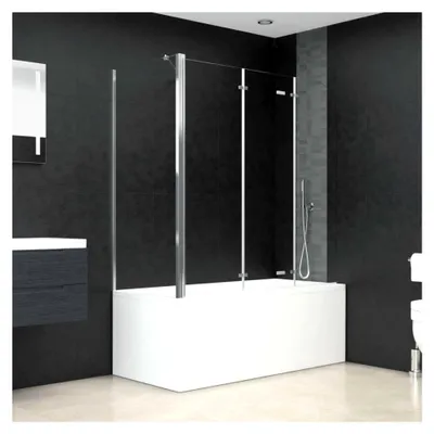 Produktbild von Duschabtrennung Badewannenfaltwand 120x69x130cm Hartglas Transparent