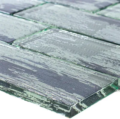 Produktbild von Glasmosaik Fliesen Troja Silber