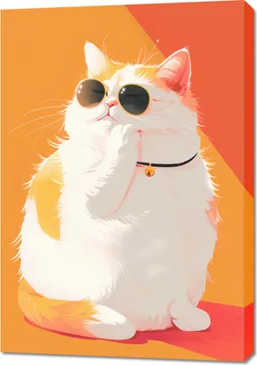 Produktbild von Leinwandbild Lizu Lizu, Katze mit Sonnenbrille, humorvolles Porträt, 70x100 cm